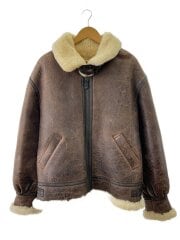 画像：レザージャケット・ブルゾン/44/レザー/BRW/B-3フライト/ブラウン/ボア/