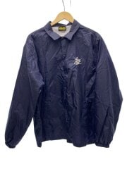 画像：CIRCLE SCRIPT/COACH JACKET/コーチジャケット/L/ナイロン/ネイビー/総柄