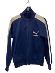 画像：ロゴ刺繍/トラックジャケット/L/ポリエステル/ネイビー/PM-601