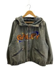 画像：ダーティーデニムフードジャケット/ジップパーカー/中型犬/デニム/IDG/143000