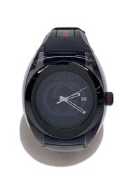 画像：クォーツ腕時計/アナログ/ラバー/BLK/BLK/SS/YA137107A