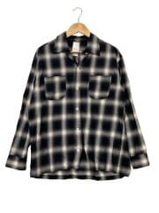 画像：長袖シャツ/S/コットン/BLK/オンブレCK/01-22-08-40-101//