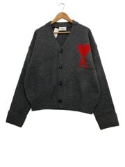 画像：24AW/ロゴ/カーディガン(厚手)/--/ウール/GRY/無地/UKC002.018//