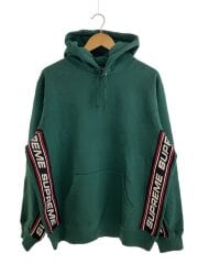 画像：19AW/TEXT RIB HOODED SWEATSHIRT/パーカー/L/コットン/GRN