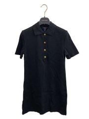 画像：ピケポロドレス/半袖ワンピース/S/コットン/BLK/モノグラム/1AHURC