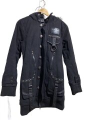 画像：SEX POT ReVeNGe/ナポレオンボタン/ファー付き/コート/M/コットン/BLK