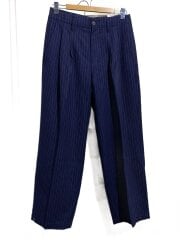 画像：RESEARCHED TUCK SLACKS/スラックスパンツ/2/ウール/NVY/ストライプ