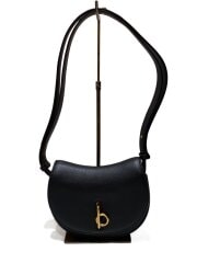 画像：ミニロッキングホースバッグ/レザー/BLK/無地/80811651