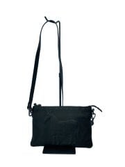 画像：ショルダーバッグ/レザー/BLK/無地