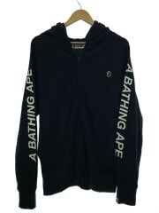 画像：ジップパーカー/L/ポリエステル/BLK/001ZPF301017X