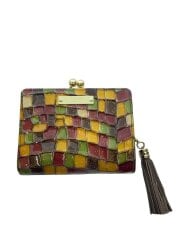 画像：2つ折り財布/レザー/マルチカラー/レディース