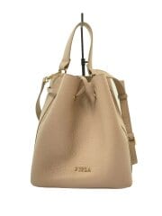 画像：コスタンザ/巾着ショルダーバッグ/レザー/BEG/無地