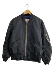 画像：フライトジャケット/44/ナイロン/BLK/無地/A-4463
