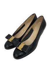 画像：ヴァラリボンパンプス/UK4.5/BLK/レザー/70564