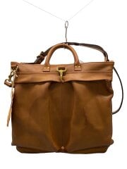 画像：ヘルメットバッグ/レザー/キャメル