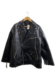 画像：ダブルライダースジャケット/38/フェイクファー/ブラック/21232215203