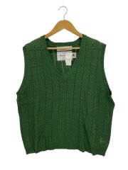 画像：22ss/A.J. Knit Vest/ニットベスト(薄手)/FREE/コットン/GRN/22ss　K-4