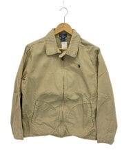 画像：90s/スモールポニー刺繍スウィングトップブルゾン/ボーイズXL/コットン/BEG/無地