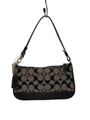 画像：Signature C Demi Purse/シグネチャーデミポーチ_シグネチャー柄ハンドバッグ/黒