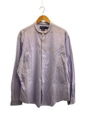 画像：90s/CUSTOM FIT/襟カットオフ_ストライプシャツ/XXL/コットン/ブルー