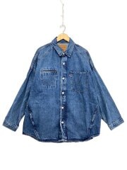 画像：TWIST SHACKET/ツイストシャツジャケット/デニムジャケット/L/ウォッシュブルー