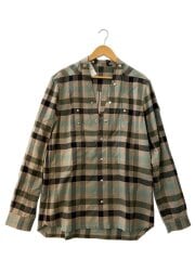画像：FOGPOCKET LARRY SHIRT/ラリーシャツ/52/スナップボタン/ネル/ベージュ×グリーン