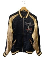 画像：スカジャン/XL/レーヨン/BLK/総柄