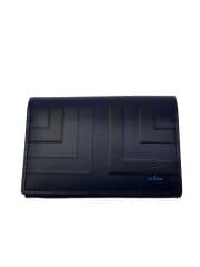 画像：2つ折り財布/レザー/NVY/メンズ