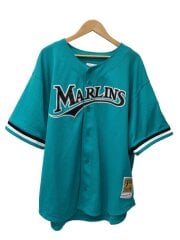 画像：シャツ/3L/ナイロン/GRN/無地/ゲームシャツ/MARLINS