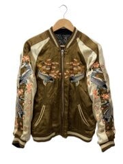 画像：スカジャン/M/レーヨン/BRW/総柄