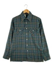画像：60s~70s/長袖シャツ/M/コットン/GRN/チェック//