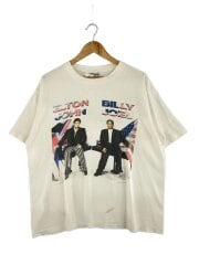 画像：Tシャツ/XL/コットン/WHT/プリント/90s/ELTON JOHN JOEL/汚れあり//