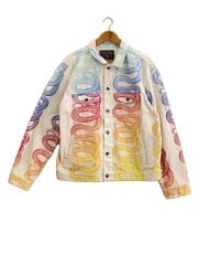 画像：Gジャン/XL/コットン/WHT/総柄//