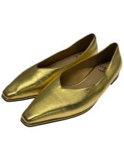 画像：フラットパンプス/22.5cm/GLD//