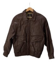 画像：BYRNES&BAKER/レザージャケット・ブルゾン/M/牛革/BRW/無地/8535