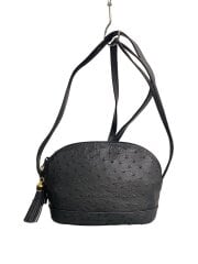 画像：ショルダーバッグ/レザー/駝鳥/ブラック