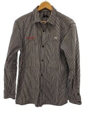 画像：ヒッコリーストライプワークシャツ/刺繍/XL