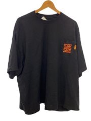 画像：UPER BIG FLAT SS POCKET TEE/半袖Tシャツ/ポケット/ロゴ/ブラック/L