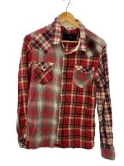 画像：15AW/CRAZY LIGHT NEL CHECK SHIRTS/クレイジーチェックネルシャツ/マチ付/XL