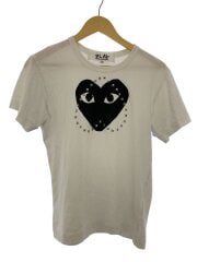 画像：T-Shirt With Printed Black Heart/AX-T804/半袖/スタッズ/ホワイト/S