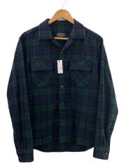 画像：ボードシャツ/長袖シャツ/M/ウール/NVY/チェック/P16FM011