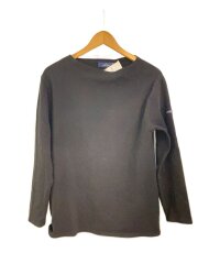 画像：長袖Tシャツ/M/コットン/BLK/ウェッソン/ボートネック