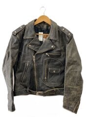 画像：ダブルライダースジャケット/42/レザー/BLK