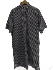 画像：半袖ワンピース/36/コットン/NVY/ストライプ