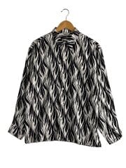 画像：FEATHER PATTERN L/S SH/長袖シャツ/M/レーヨン/BLK/総柄//