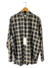 画像：26AW/COTTON VISCOSE OVERSIZED LS SHIRT/長袖シャツ/M/BLK/ST.1655