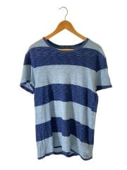 画像：INDIGO BORDER TEE/Tシャツ/M/コットン/IDG/ボーダー