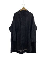 画像：コート/--/コットン/GRY/ストライプ