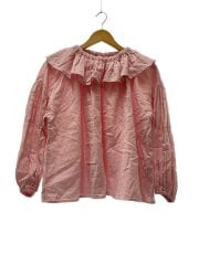 画像：ガーゼのゴム袖ロゴブラウス/FREE/コットン/PNK/bl-001-25-1