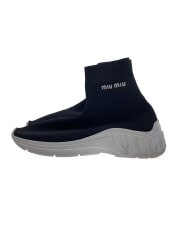 画像：ハイカットスニーカー/37/ブラック/ソックススニーカー/ミュウミュウ